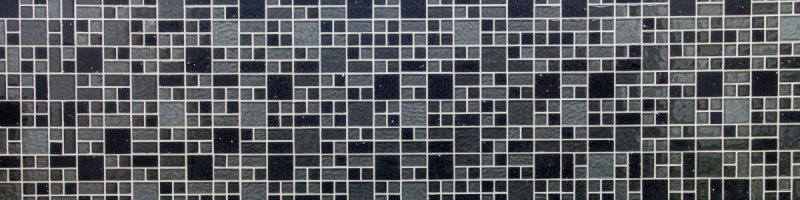 Hand pattern mosaic tile translucent composite black combination glass mosaic Crystal Artificial black MOS88-K989_m