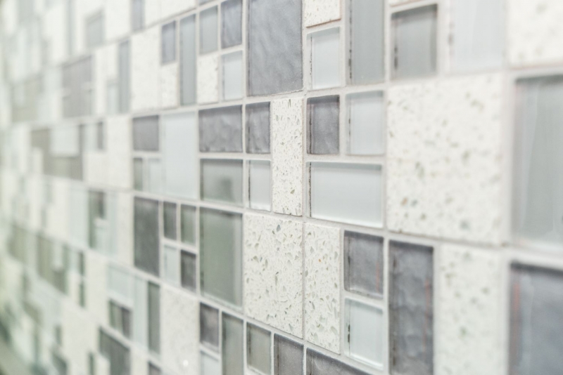 Artificial stone glass mosaic mosaic tiles composite white antique white light gray anthracite tile backsplash wall - MOS88-K990