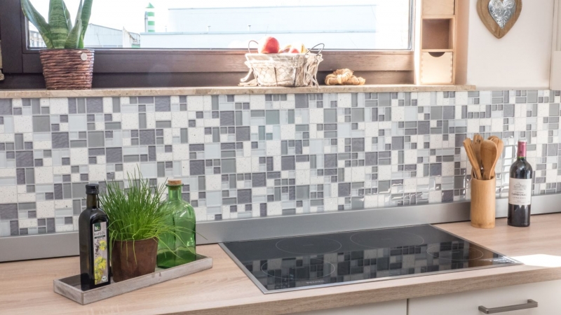 Artificial stone glass mosaic mosaic tiles composite white antique white light gray anthracite tile backsplash wall - MOS88-K990