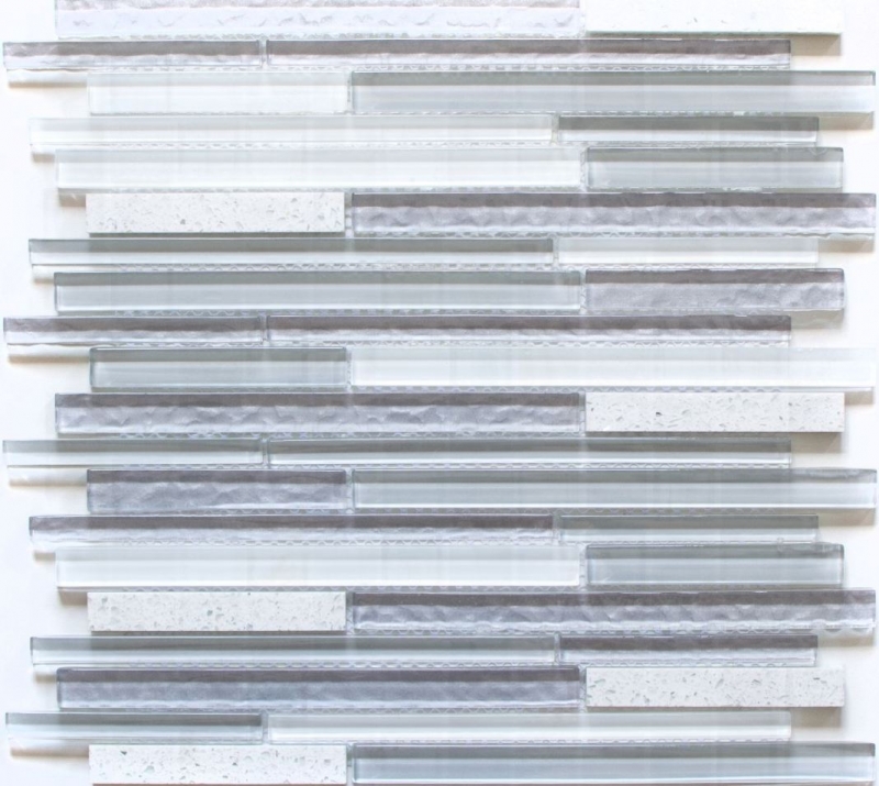 Hand-painted mosaic tile Translucent composite white Multistick glass mosaic Crystal Artificial white MOS86-MS90_m
