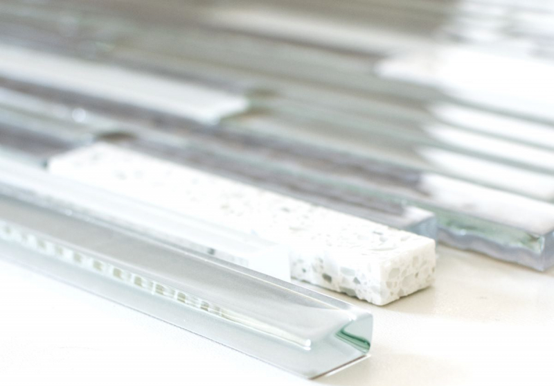Hand-painted mosaic tile Translucent composite white Multistick glass mosaic Crystal Artificial white MOS86-MS90_m