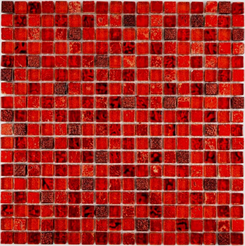 Glass mosaic mosaic tile red resin dark red BATH WC kitchen tile WALL tile backsplash - MOS92-0904