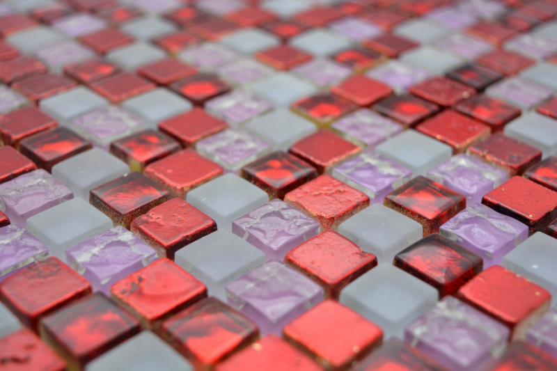 Glass mosaic mosaic tile red pink resin matt frosted frosted glass tile backsplash kitchen - MOS92-0911