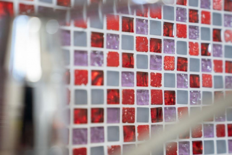 Glass mosaic mosaic tile red pink resin matt frosted frosted glass tile backsplash kitchen - MOS92-0911