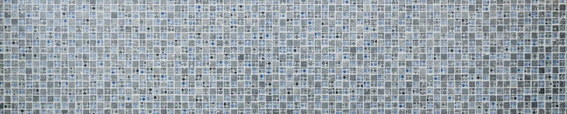 Hand-painted mosaic tile Tile backsplash Translucent blue black Glass mosaic Crystal Resin optic blue black silver MOS83-CB07_m