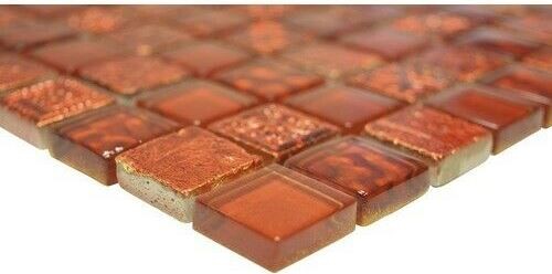 Artificial stone rustic mosaic tile glass mosaic resin light red fire red structure tile backsplash kitchen wall bathroom WC - MOS83-CB30