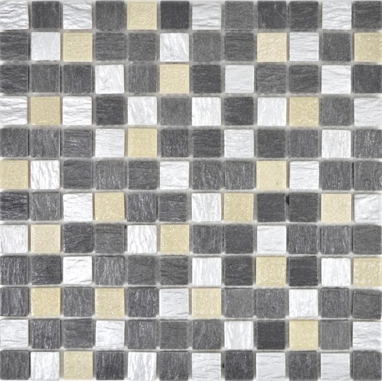 Hand-painted mosaic tile Translucent gray black Glass mosaic Crystal Resin gray black silver MOS83-0226_m