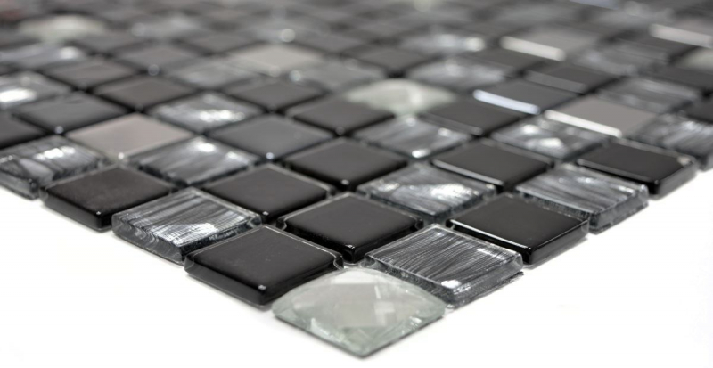 Mosaic tiles stainless steel glass mosaic anthracite silver black mosaic tile MOS63-CM-426