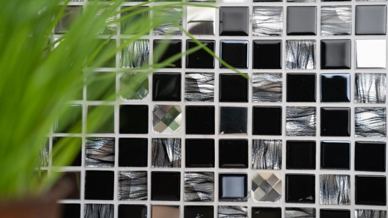 Mosaic tiles stainless steel glass mosaic anthracite silver black mosaic tile MOS63-CM-426
