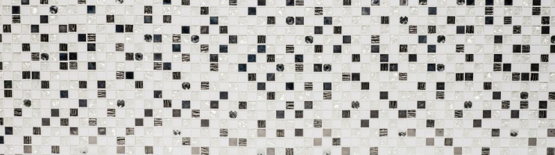Glass mosaic mosaic tile stainless steel white backsplash kitchen tile bathroom tile - MOS92-0107