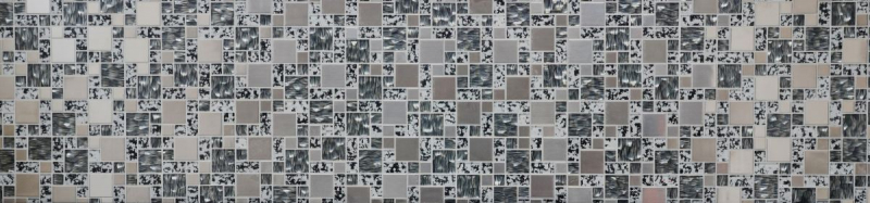 Mosaic tile Translucent stainless steel black silver combination glass mosaic Crystal steel black structure MOS88-0203_f | 10 mosaic mats