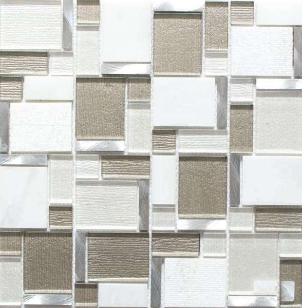 Natural stone glass mosaic mosaic tiles aluminum white anthracite cream beige tile mirror wall bathroom - MOS49-FK01