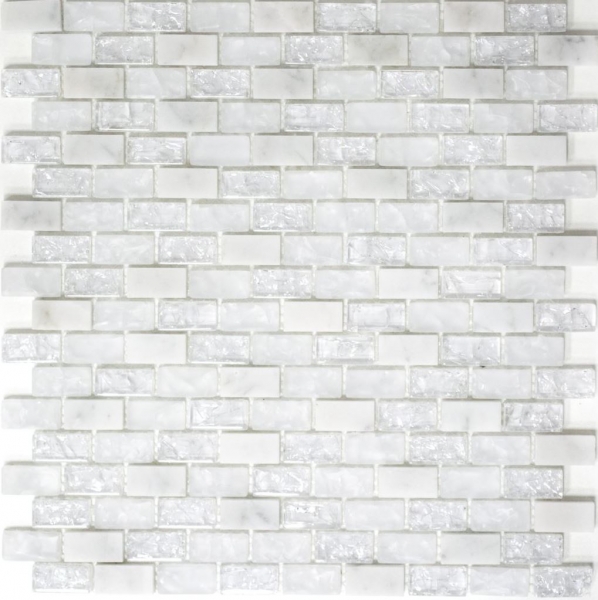 Hand sample mosaic tile Tile mirror translucent white Brick Glass mosaic Crystal stone white MOS87-0111_m