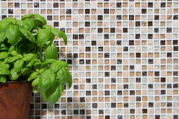 Glass mosaic natural stone mosaic tile light beige quarry glass marble light brown beige cream tile backsplash bathroom - MOS92-1053