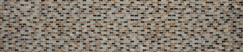 Hand-patterned mosaic tile Tile backsplash Translucent light beige Brick Glass mosaic Crystal stone emperador light MOS87-B1153_m