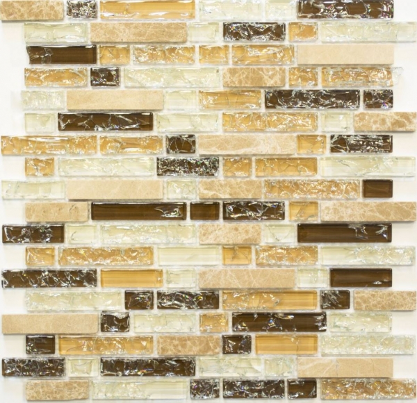 Mosaic tile Translucent light beige composite glass mosaic Crystal stone emperador light MOS87-V1353_f