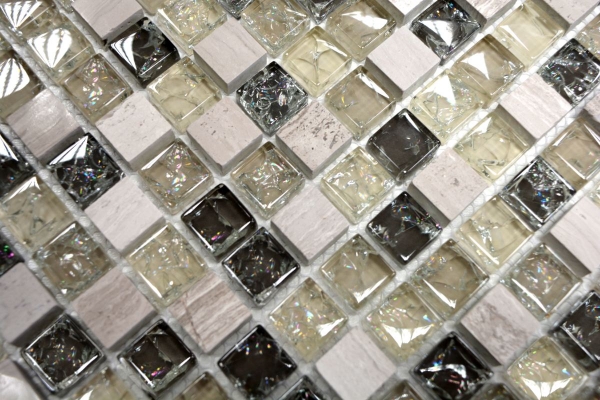 Hand-painted mosaic tile Translucent gray-green Glass mosaic Crystal stone gray-green MOS92-1052_m