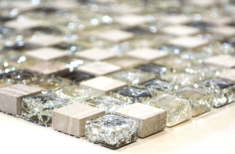 Hand-painted mosaic tile Translucent gray-green Glass mosaic Crystal stone gray-green MOS92-1052_m