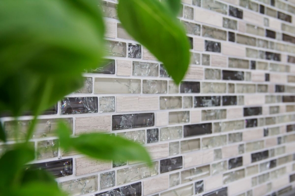Mosaic tile kitchen splashback translucent gray-green composite glass mosaic Crystal stone gray-green MOS87-V1352_f