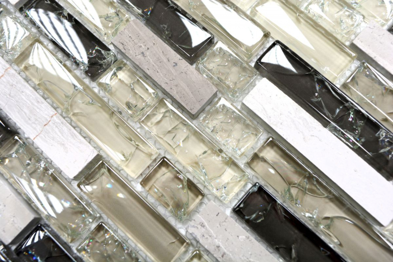 Mosaic tile kitchen splashback translucent gray-green composite glass mosaic Crystal stone gray-green MOS87-V1352_f