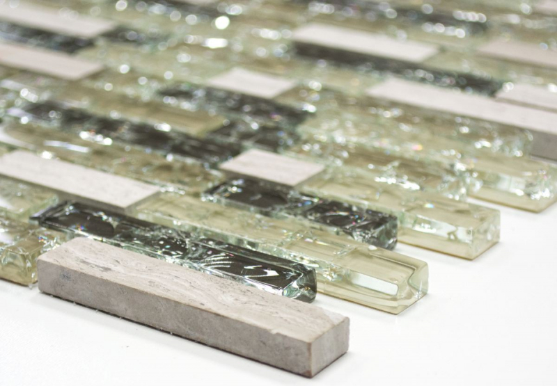 Mosaic tile kitchen splashback translucent gray-green composite glass mosaic Crystal stone gray-green MOS87-V1352_f