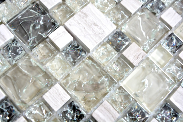 Mosaic tile translucent gray-green combination glass mosaic Crystal stone gray-green MOS87-K1452_f