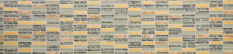 Hand-patterned mosaic tile Tile backsplash Translucent gold Rectangle Glass mosaic Crystal stone gold MOS87-29_m