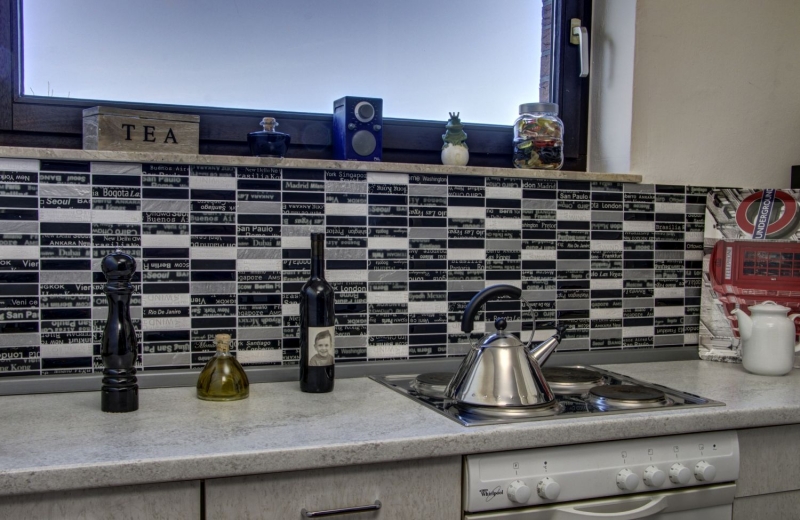 Rectangular mosaic tiles glass mosaic Urban Feeling frosted glass black white silver kitchen splashback bathroom - MOS87-39