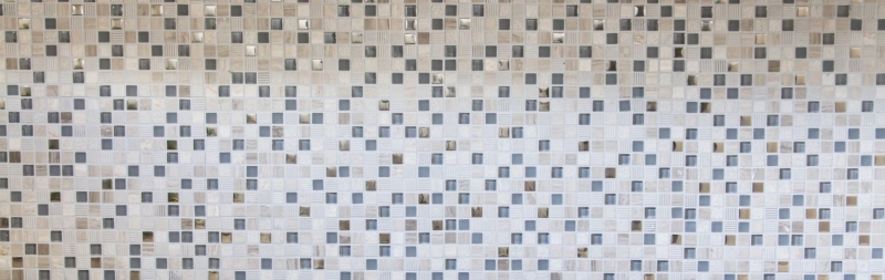 Glass mosaic natural stone mosaic tile light gray cream silver marble structure tile backsplash bathroom - MOS92-HQ10