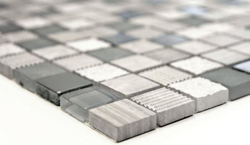 Natural stone rustic mosaic tile glass mosaic marble light gray silver beige frosted glass tile backsplash wall kitchen bathroom toilet - MOS92-HQ20
