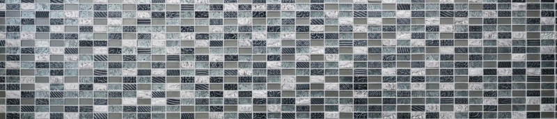Rectangular mosaic tiles glass mosaic stone retro silver anthracite structure wall cladding kitchen tile WC - MOS83-CRS2