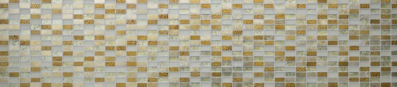 Hand-patterned mosaic tile Tile backsplash Translucent gold Rectangle Glass mosaic Crystal stone Retro gold MOS83-CRS4_m