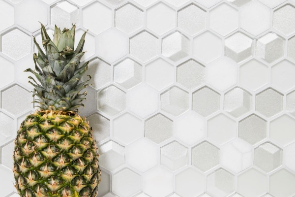 Natural stone glass mosaic mosaic tiles hexagonal white antique white cream white mother-of-pearl tile backsplash wall cladding bathroom - MOS11D-HXN11