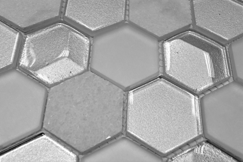 Natural stone glass mosaic mosaic tiles hexagonal white antique white cream white mother-of-pearl tile backsplash wall cladding bathroom - MOS11D-HXN11