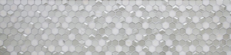 Natural stone glass mosaic mosaic tiles hexagonal white antique white cream white mother-of-pearl tile backsplash wall cladding bathroom - MOS11D-HXN11
