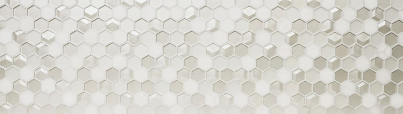 Natural stone glass mosaic mosaic tiles hexagonal white antique white cream white mother-of-pearl tile backsplash wall cladding bathroom - MOS11D-HXN11