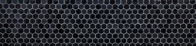 Hand-patterned mosaic tile Tile backsplash Translucent black Hexagon glass mosaic Crystal stone 3D black MOS11D-33_m