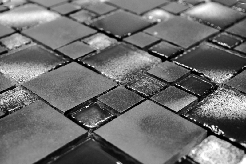 Hand-painted mosaic tile Translucent black combination glass mosaic Crystal stone black broken edge MOS88-0304_m