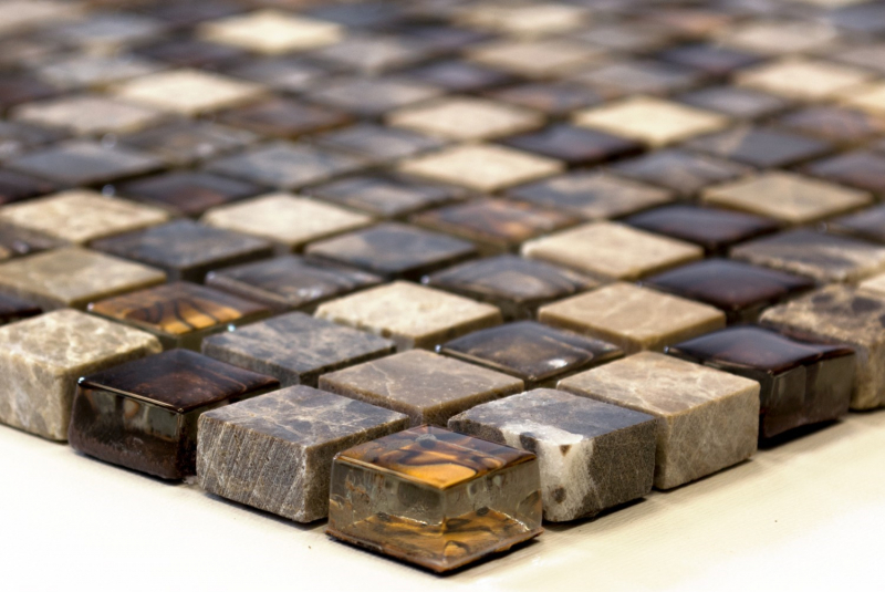 Mosaic tile Translucent beige brown Glass mosaic Crystal stone beige brown MOS92-1303_f