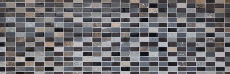 Rectangular mosaic tiles glass mosaic beige black anthrzit stone tile backsplash kitchen backsplash bathroom WC - MOS87-1312