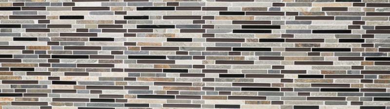 Hand-painted mosaic tile Tile backsplash Translucent beige brown gray black composite glass mosaic Crystal stone MOS86-0206_m