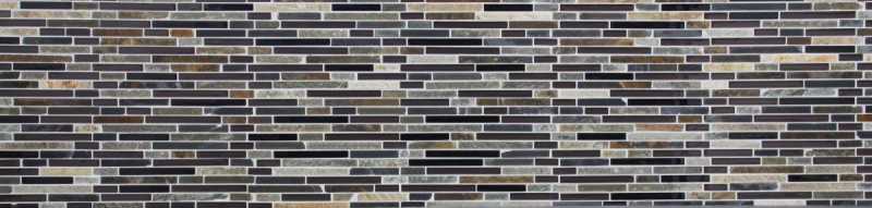 Hand-painted mosaic tile Tile backsplash Translucent beige brown gray black composite glass mosaic Crystal stone MOS86-0206_m