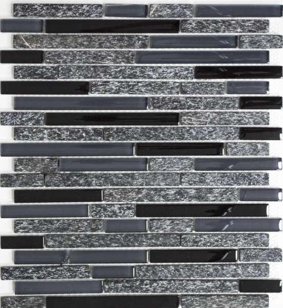 Hand-painted mosaic tile tile mirror translucent gray black composite glass mosaic Crystal stone gray black MOS86-0208_m
