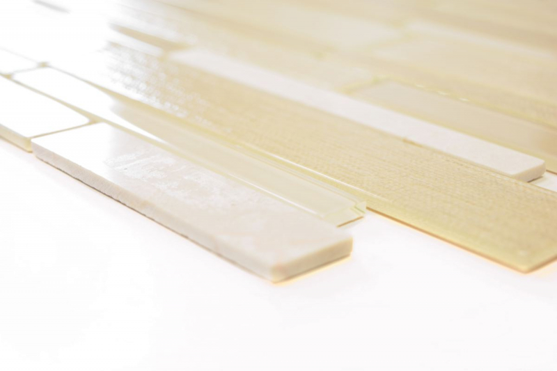 Hand-painted mosaic tile Tile backsplash Translucent beige Composite glass mosaic Crystal stone beige MOS67-GV14_m