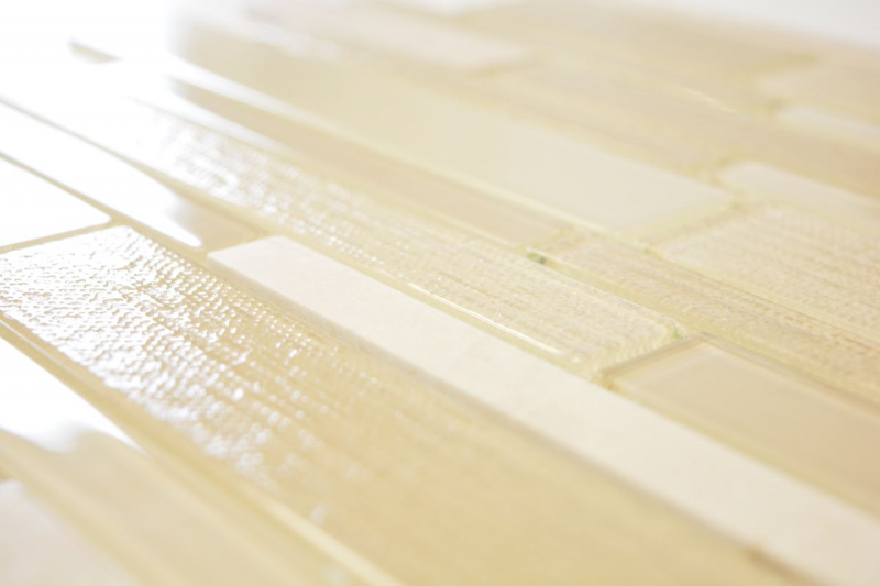 Hand-painted mosaic tile Tile backsplash Translucent beige Composite glass mosaic Crystal stone beige MOS67-GV14_m
