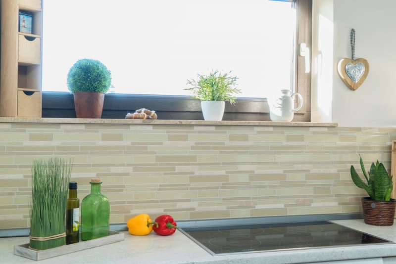 Glass mosaic natural stone mosaic tiles composite rods light beige cream ivory wall facing kitchen tile - MOS67-GV14