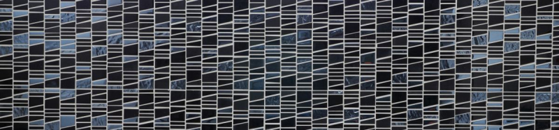 Mosaic tile kitchen splashback translucent black ladder glass mosaic Crystal stone EP black MOS87-0107_f