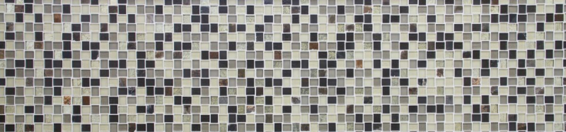 Hand-patterned mosaic tile Tile backsplash Translucent white gray rust Rectangle Glass mosaic Crystal stone rustic MOS82-0102_m