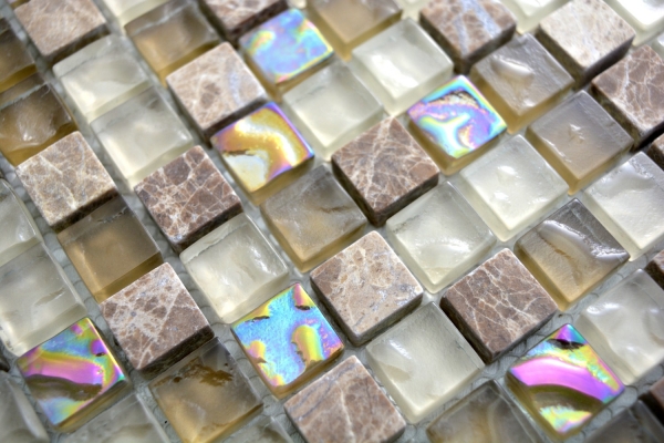 Mosaic tile Translucent light brown beige Glass mosaic Crystal stone light brown beige MOS92-1213_f