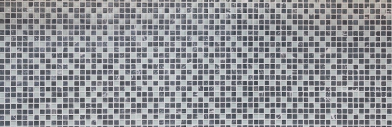Glass mosaic natural stone mosaic tile gray anthracite dark gray white tile backsplash wall kitchen bathroom toilet - MOS92-0204